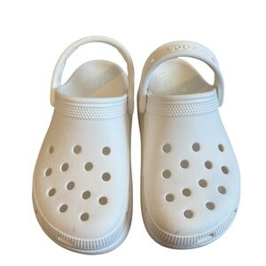 CROCS kids white classic croc clog sandals size 1